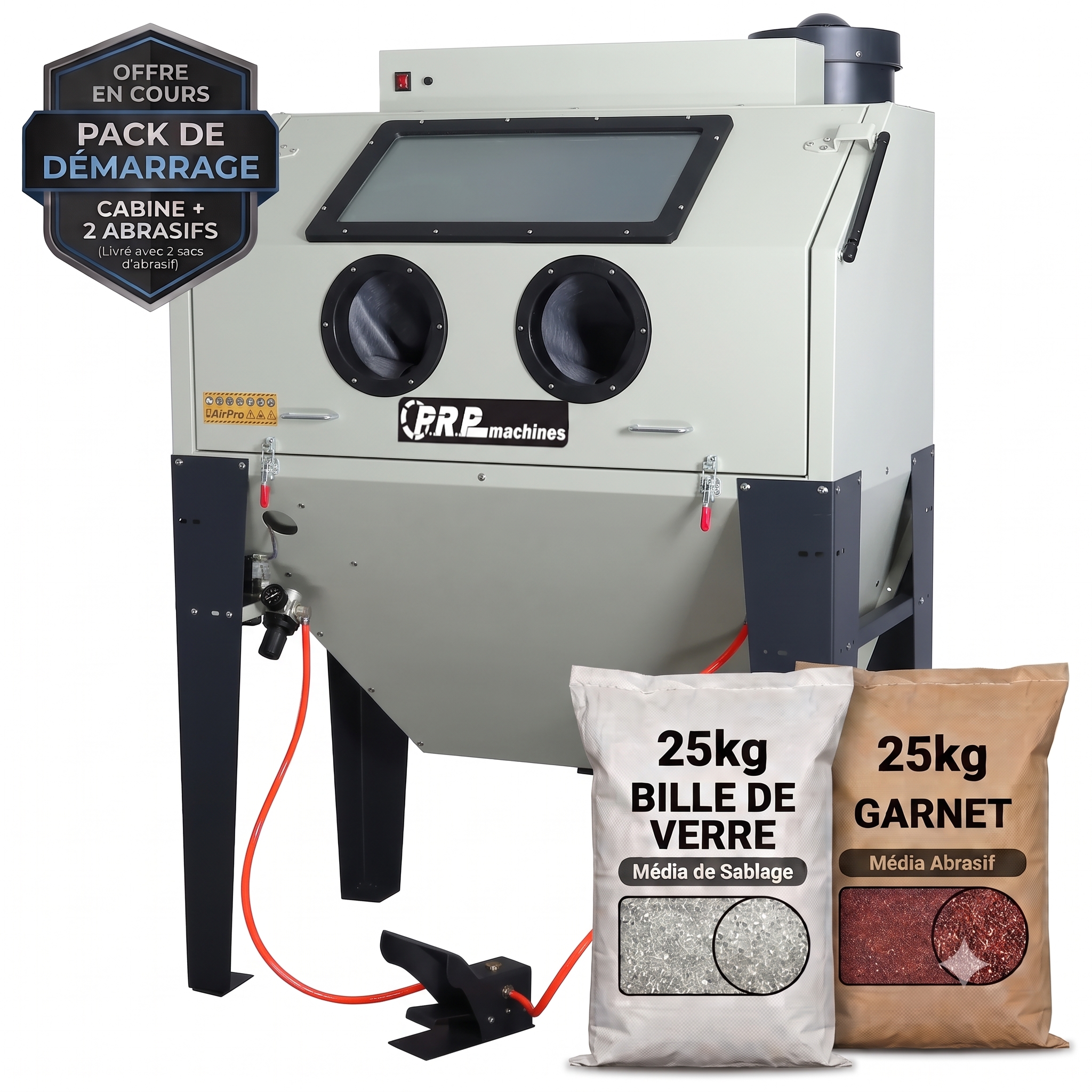 Cabine de sablage 420L + 50kg d'abrasif - PF – Image 2