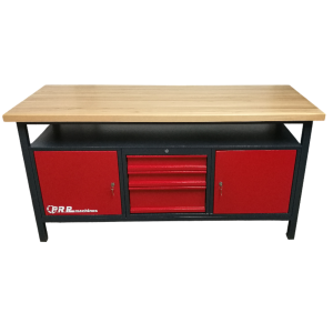 Établi d'atelier PRO 1700mm 2 portes 3 tiroirs