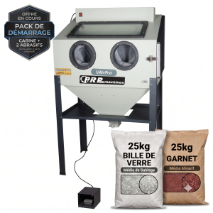 Cabine de sablage V2  220L + 50 kg abrasif (soudée)
